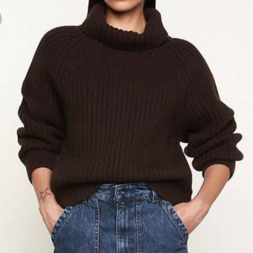 Enza Costa Chunky Cashmere Turtleneck Sweater Sz XS